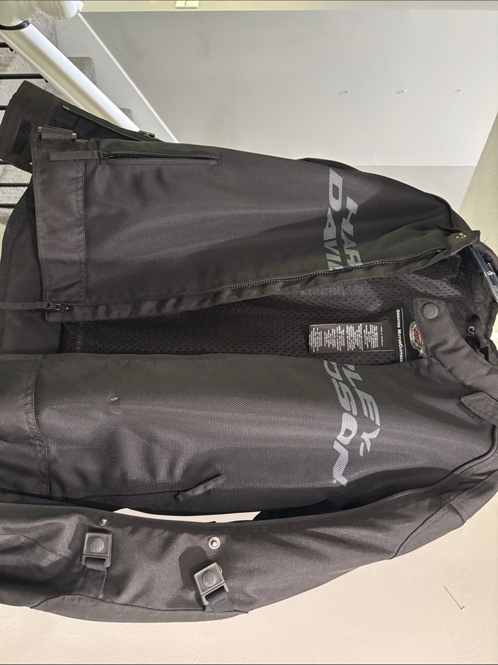 Harley-Davidson Black Mesh Performance Riding Jacket with Gray Logo